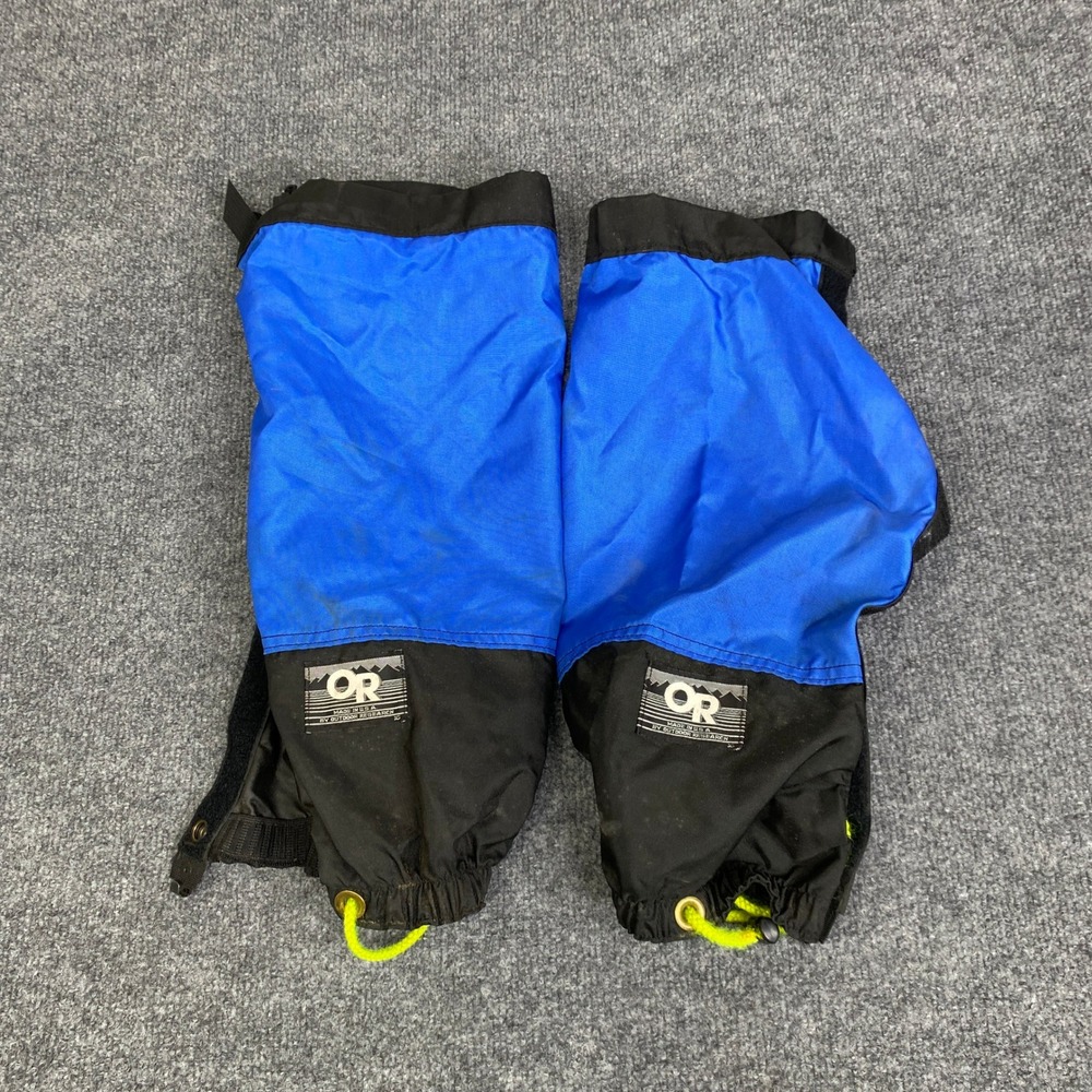 Outdoor Research Gaiters Blue Black Vintage Made in USA Hiking Snow Large